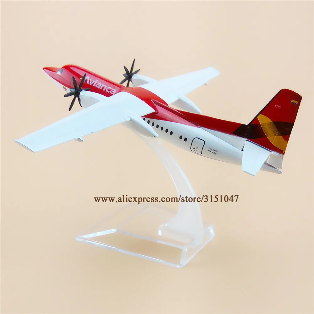 

16cm Alloy Metal Red Air Avianca FOKKER FOK F50 Airlines Diecast Airplane Model FOK F-50 Airways Plane Model Aircraft Kids Toys