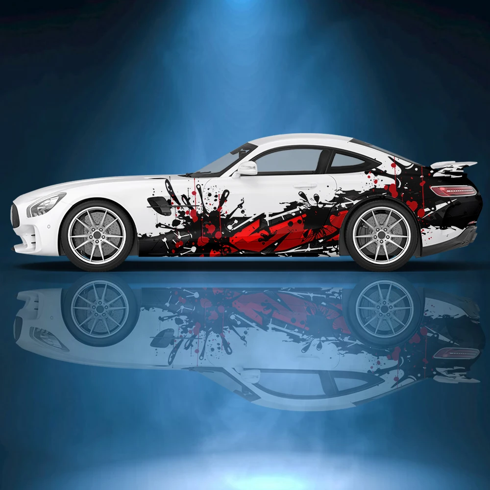 Брызговые чернила АБСТРАКТНЫЕ ПОЛОСЫ Автомобильная боковая Наклейка виниловая