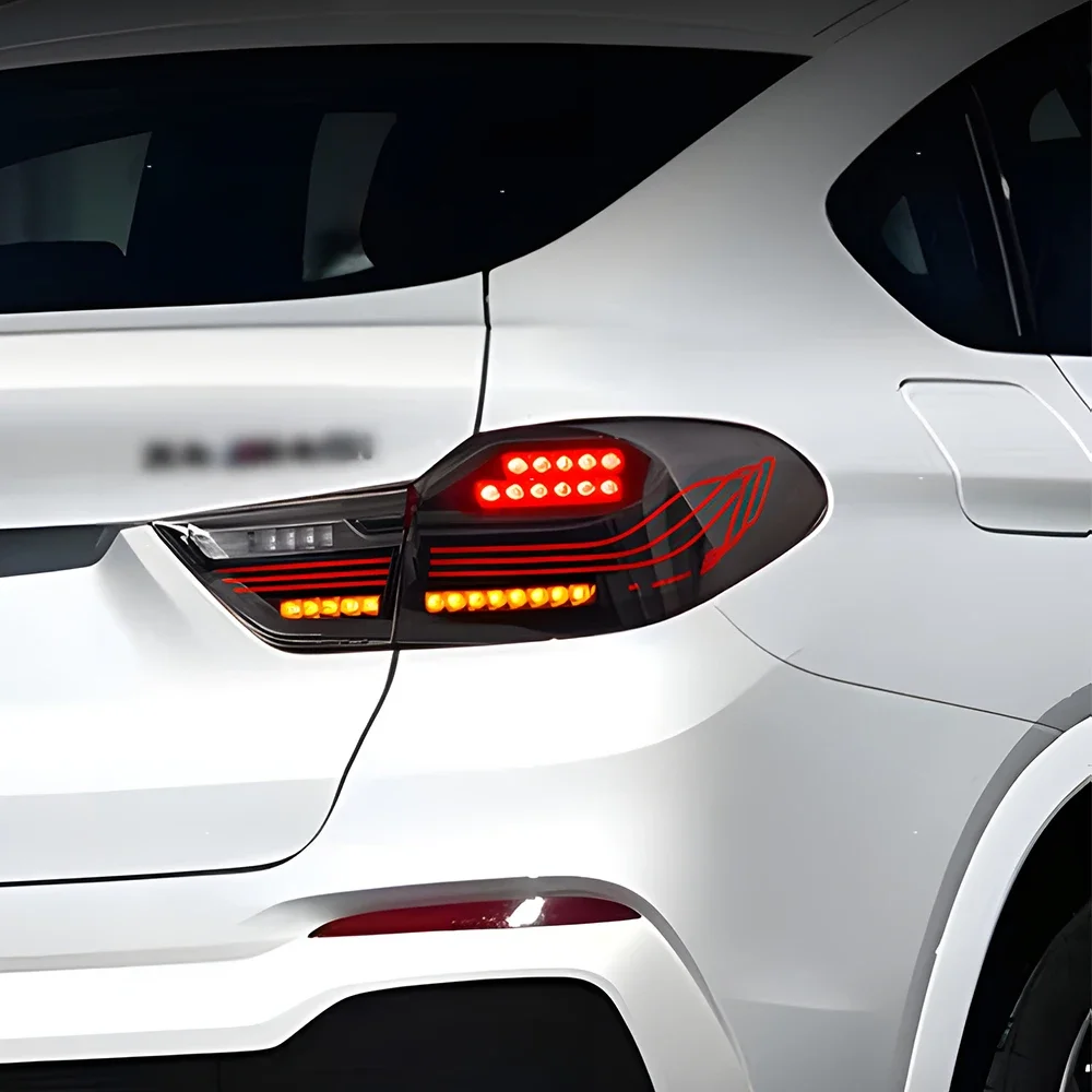 Фото 4 шт. автомобильные задние фонари для BMW X4 F26 2014-2018 светодиодные задние фонари в сборе XDrive модифицированный CSL Стайлинг задний указатель поворота тормозные противотуманные фары №5