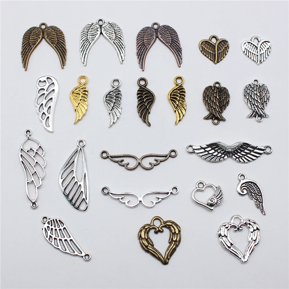 

20pcs Angel Wing Connector Charms For Bracelet Making DIY Wing Charms For Necklace Bracelet Jewelry Making