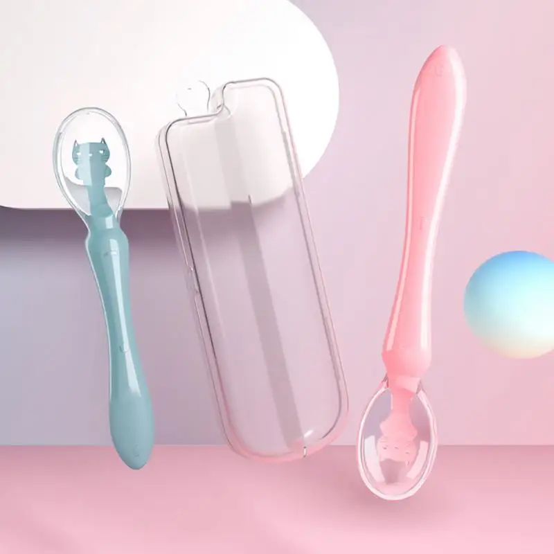

Soft Infant Feeding Tool Food-grade Silicone Learning To Eat Training Spoon Tasteless Safe Complementary Food Spoon Baby Spoon