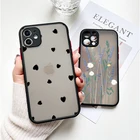 Бампер для iphone 11, чехол для iphone 13 Pro Max, матовый чехол для XR XS Max 7 8 Plus 12 13 Mini SE, чехол с сердцем, чехол для iphone 13