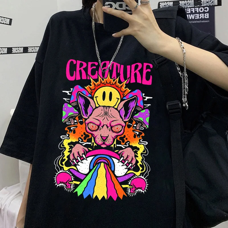 

Женские футболки Kawaii Cat, забавная мультяшная графическая Футболка Harajuku, милая аниме футболка, модная футболка Ullzang, женские топы, футболки