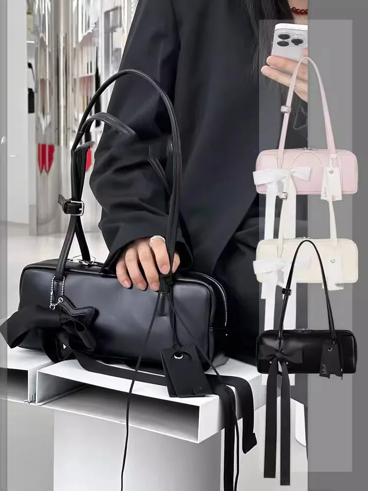 Корейская нишевая трендовая Брендовая женская сумка на плечо с бантом и