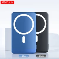 portable magnetic wireless chargers power bank mini slim 10000mah universal external battery with magnetic phone case for iphone