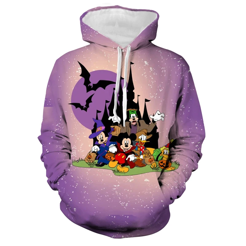 2022 New Hoodie Halloween Pumpkin Hoodie Men's Long Sleeve Hoodie Disney Brand Stitch Graphic Print Casual Sweatshirt