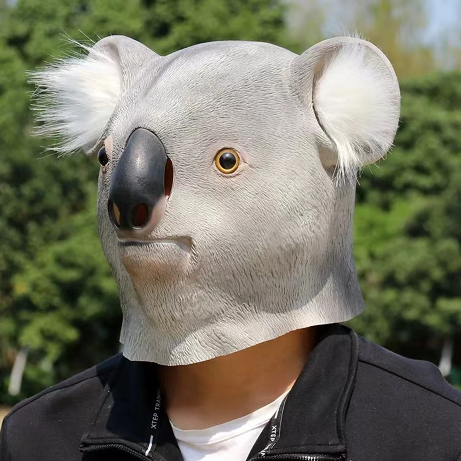 Маска на лицо в виде животного Коала Хэллоуин Забавный Милый латексный костюм