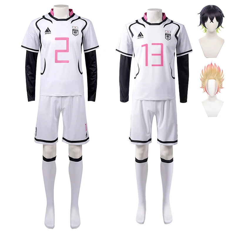 Blue Lock Shidou Ryusei Cosplay Costume Oliver Aiku Cosplay Wig Tops Shorts Set Sportswear Suit Football Soccer Party Suit