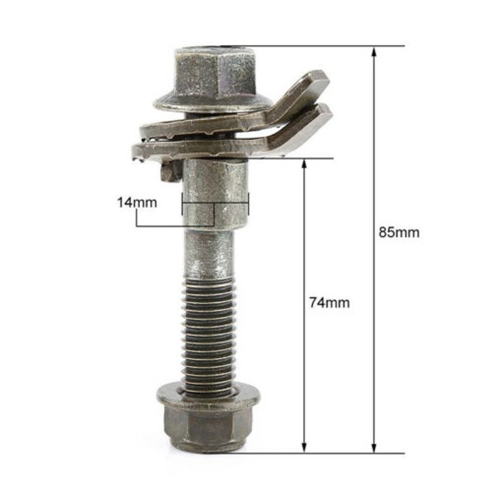 

4pcs Tire Four Wheel Alignment Eccentric Screw Adjustment Camber Bolt 10.9 Grade 14mm Double Gasket For Most Universal Car Tires