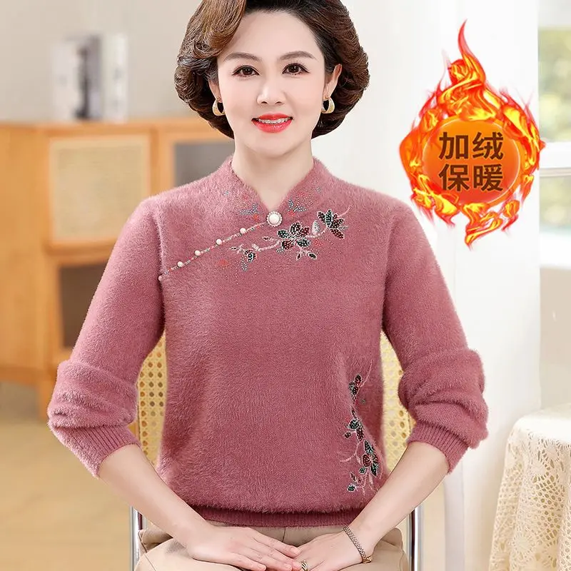 Утолщенная норковая кашемировая Женская трикотажная одежда Pollover Топ Новая