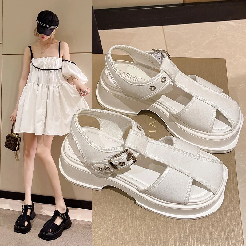 

Sandals Women 2022 Flat Heels Sandals Summer Shoes Women Ankle Strap Platform Soft Sandals Casual Summer Breathable Large Size