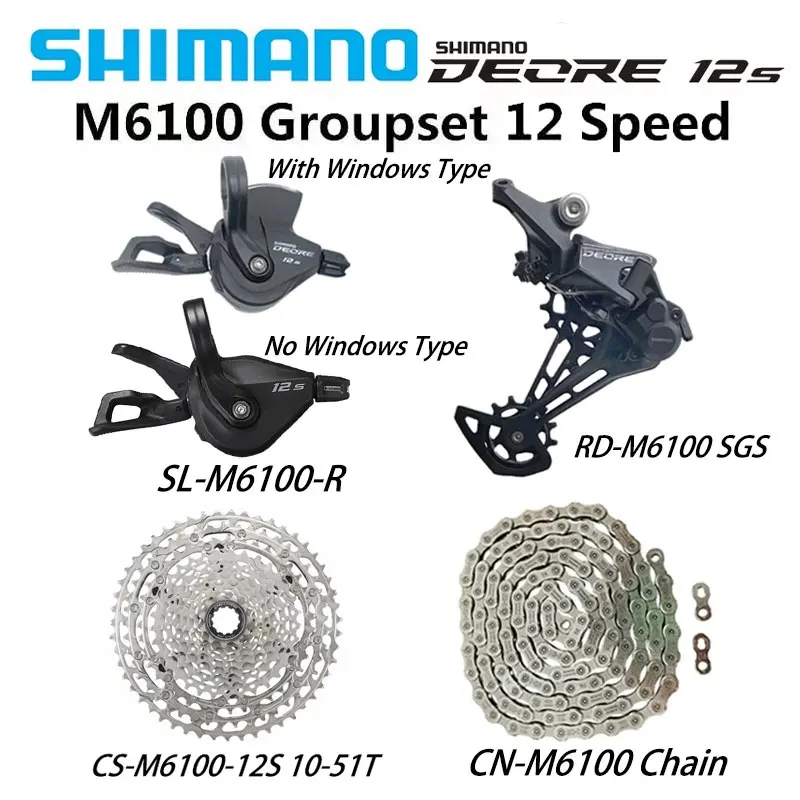 

SHIMANO Deore M6100 1X12 Speed Derailleurs Groupset 12 Speed Shift Lever CN M6100 Chain Flywheel RD CS-M6100 Cassette 12S 51T