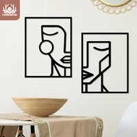 putuo decor wooden line black ancient egypt woman nature geometric wall art decor modern living room bedroom decoration painting
