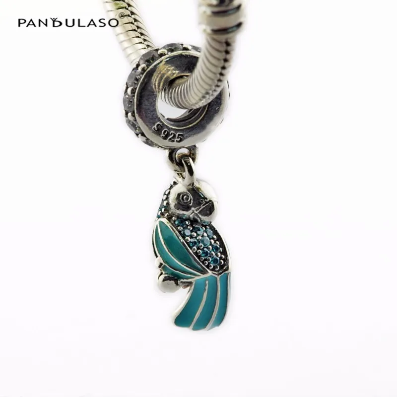 

Authentic 925 Serling Silver Jewelry Tropical Parrot Pendant Charm Bracelets Charms For Jewelry Making Woman DIY Girls Beads