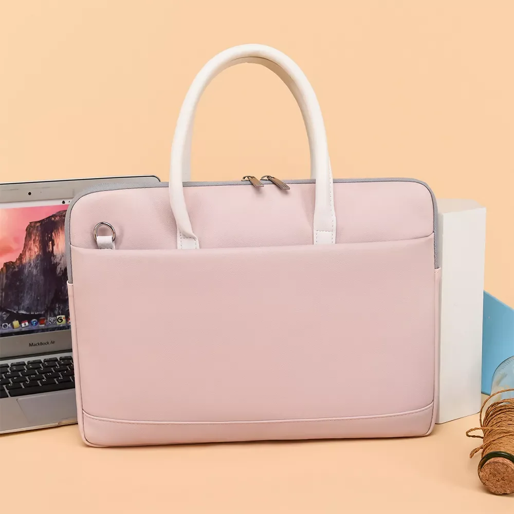 

PU Leather Laptop Bag Case For Macbook Air M1 Waterproof Bag For Laptop 13.3 14 15.6 Inch For Macbook Pro 13 Notebook Bag Women