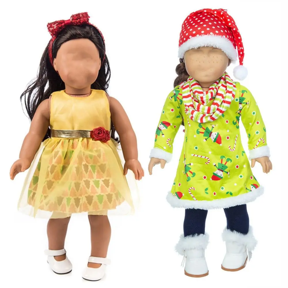 Одежда для куклы шапка вязаный свитер платье брюки шарф перчатки костюм 18 дюймов