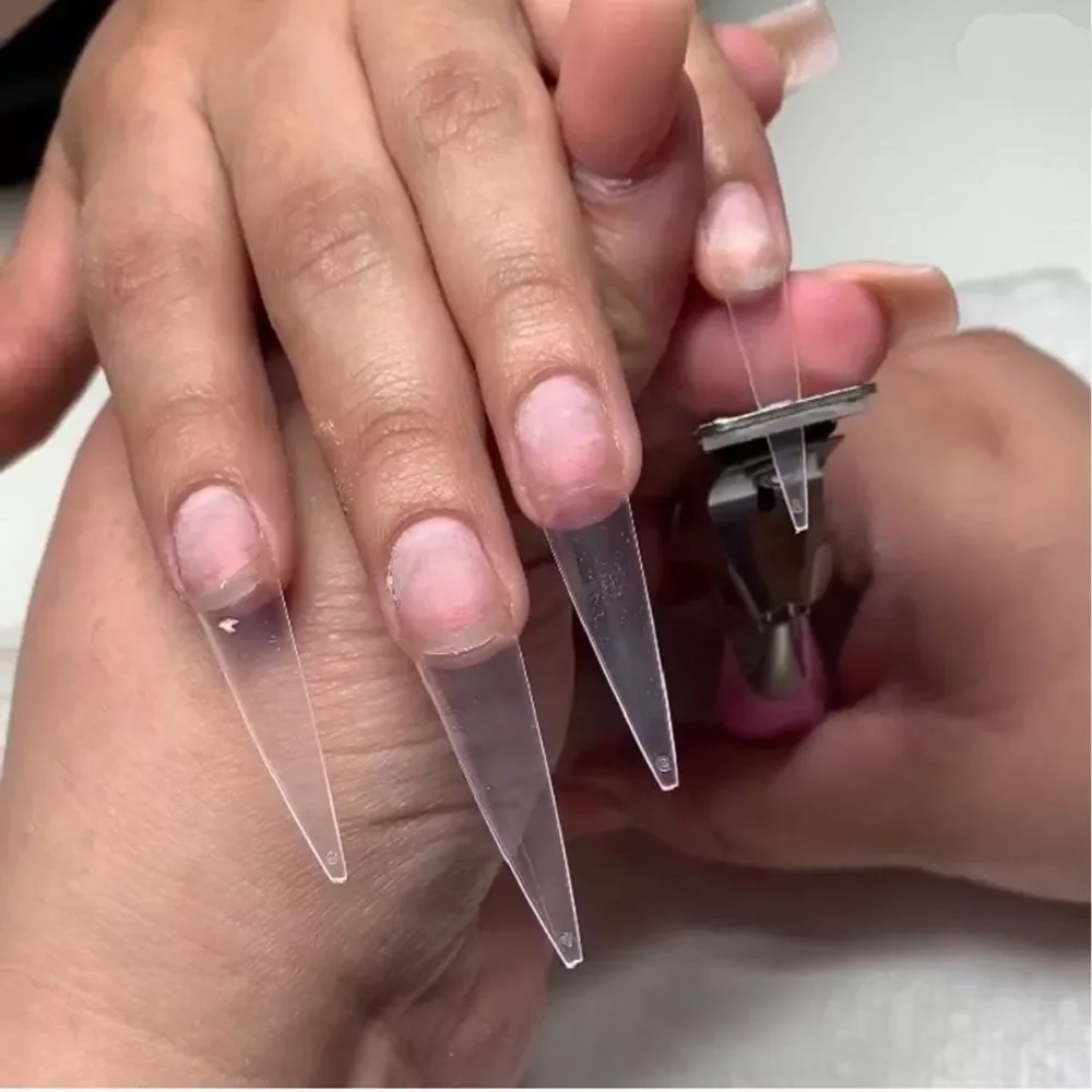 

NEW IN Acrylic Medium Long Stiletto Nail Tips Easy Coffin Nails Sharp False Nail Art Tips For Nails Salon Clear