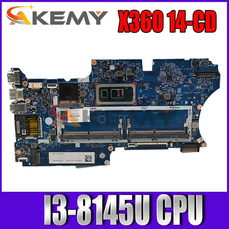 

Материнская плата для ноутбука HP X360 14-CD 18702-1 с процессором I3-8145U 100% хорошо работает