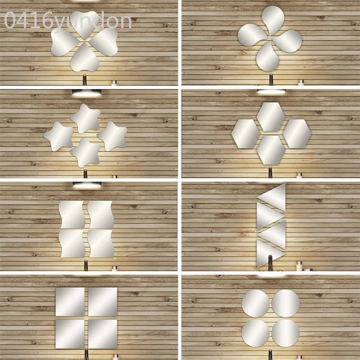 TENDANCE набор из 4 зеркал квадратные круглые звезды шестиугольные наклейки в форме