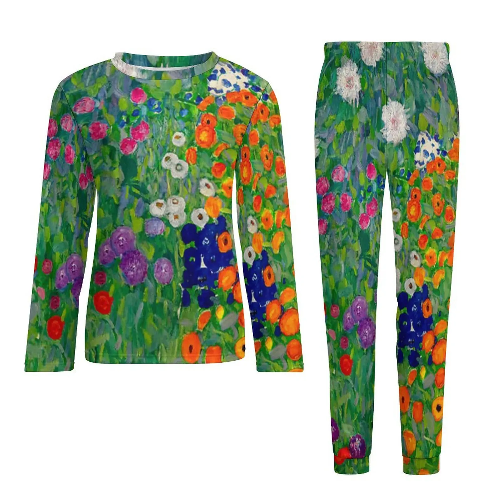 Красочные пижамы с цветочным принтом мужские мягкие Густава Климта осенний