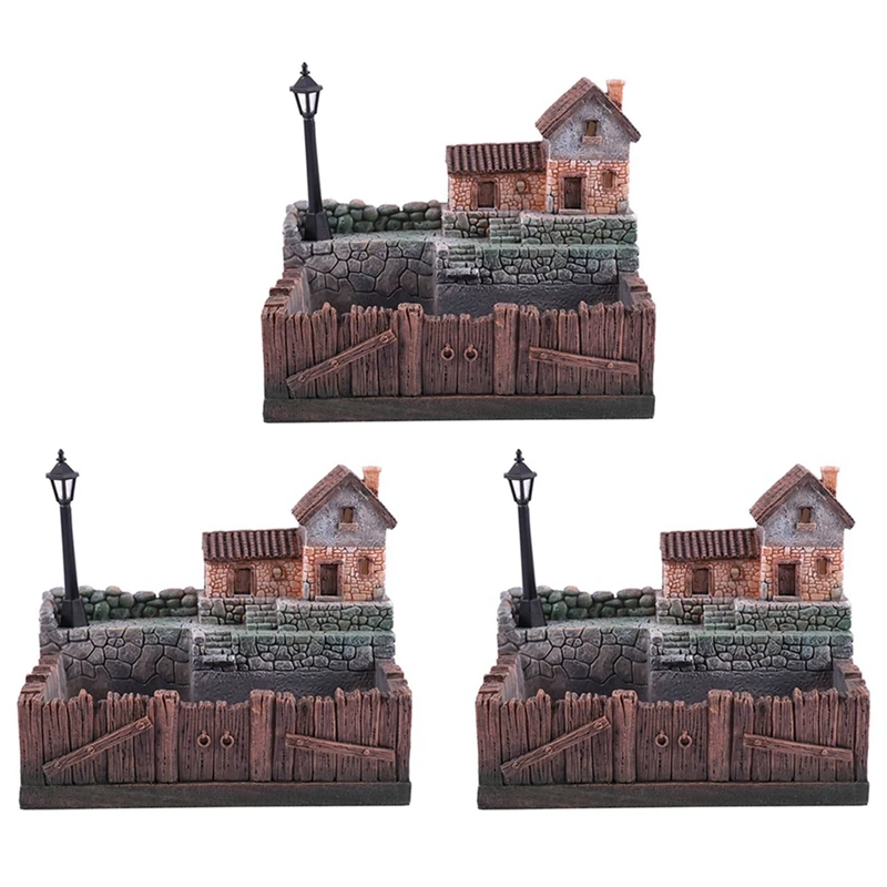 

3X Resin Flower Pot With Lamp For Succulents Plants Creative Planter For Small Bonsai Micro- Landscape Decoration-B