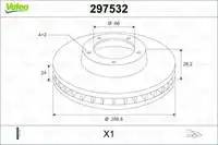 

297532 for ten brake disc mirror HAVALI P406 16V 1,8 16V 1,9 1,9TD 95