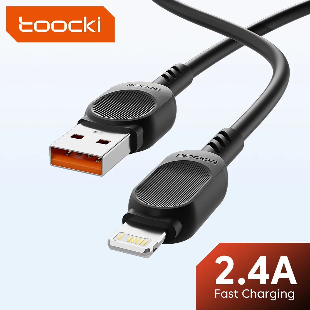 

Toocki USB Lightning Cable for iPhone 14 13 12 11 Pro Max Xs Xr X SE 8 7 6 6s 2.4A Fast Charging Wire For iphone Charger Cord