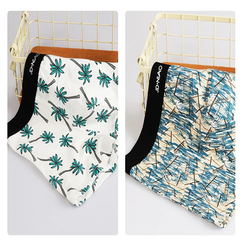 5pcs / Men`s Underwear Cotton Boxer Men's Underwear Comfortable And Breathable Flat Foot Underwear Boxer Printed Sexy Shorts