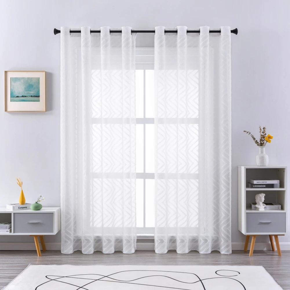 

Sheers Window Curtains Semi-Sheers Gauze Drapery for Living Room Patio Sliding Glass Door 1 Panel Voile Window Treatment