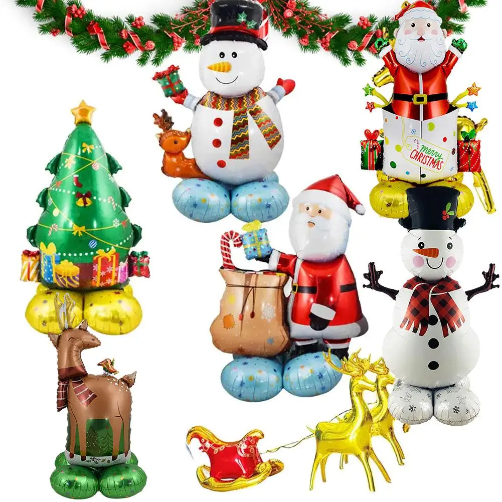 

Large Christmas Standing Balloon Santa Claus Snowman Navidad Year 2024 Decorations New Balloon Christmas Xmas Party Tree Ho F9F0