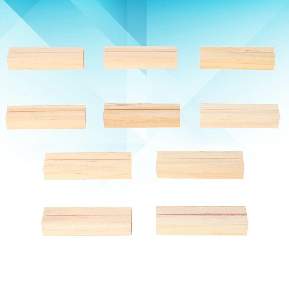 

10Pcs Natural Wood Photo Holder Memo Clips Business Holder Clamps Stand