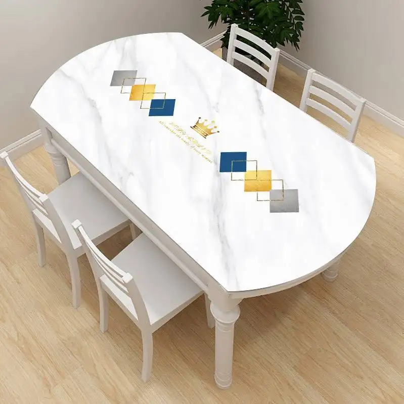 

Oval dining table fabric, modern and simple, waterproof, oil resistant, and washable