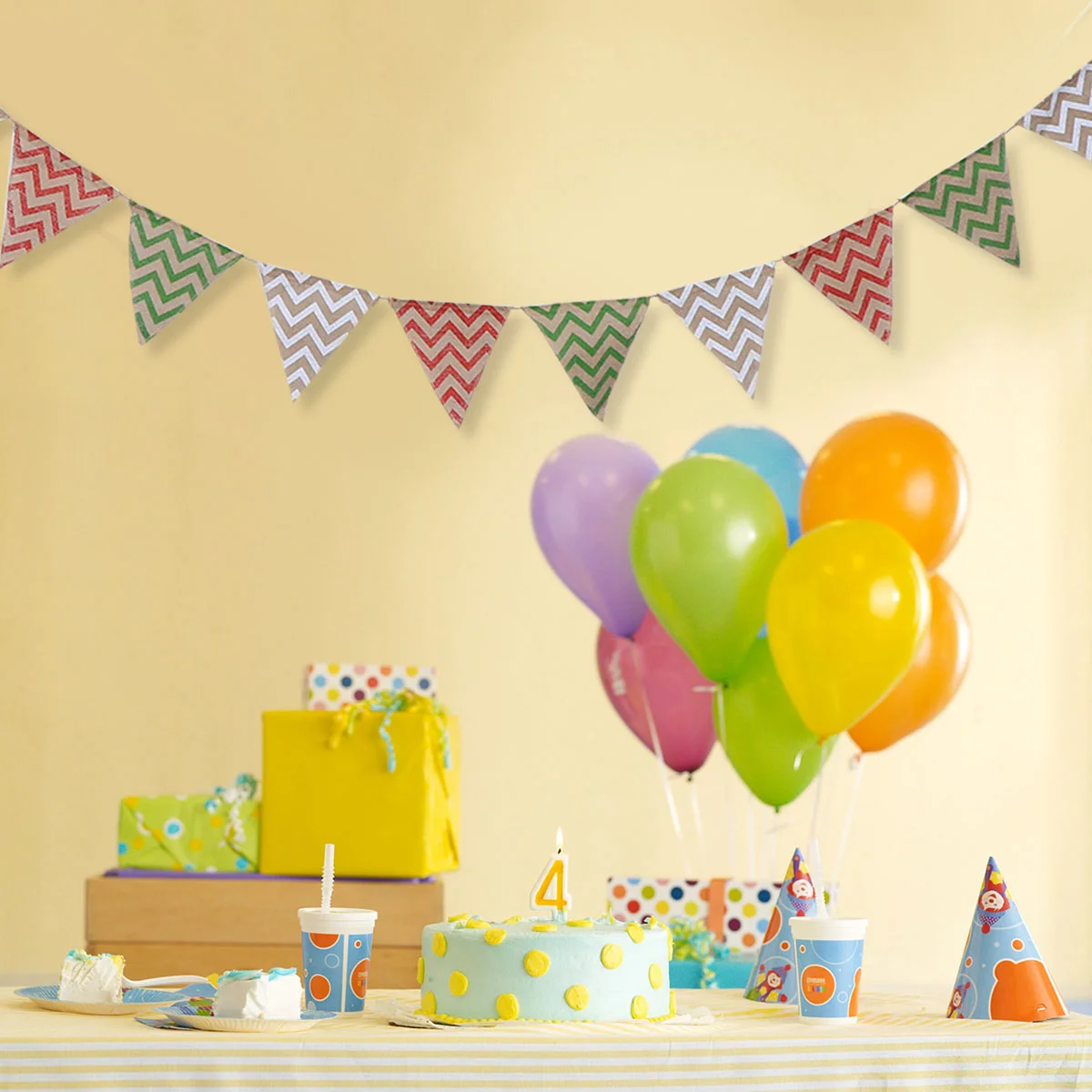 

Banner Triangle Flag Burlap Birthday Bunting Flags Decoration Wedding Children String Pennant Festaval Hessian Garden Festival