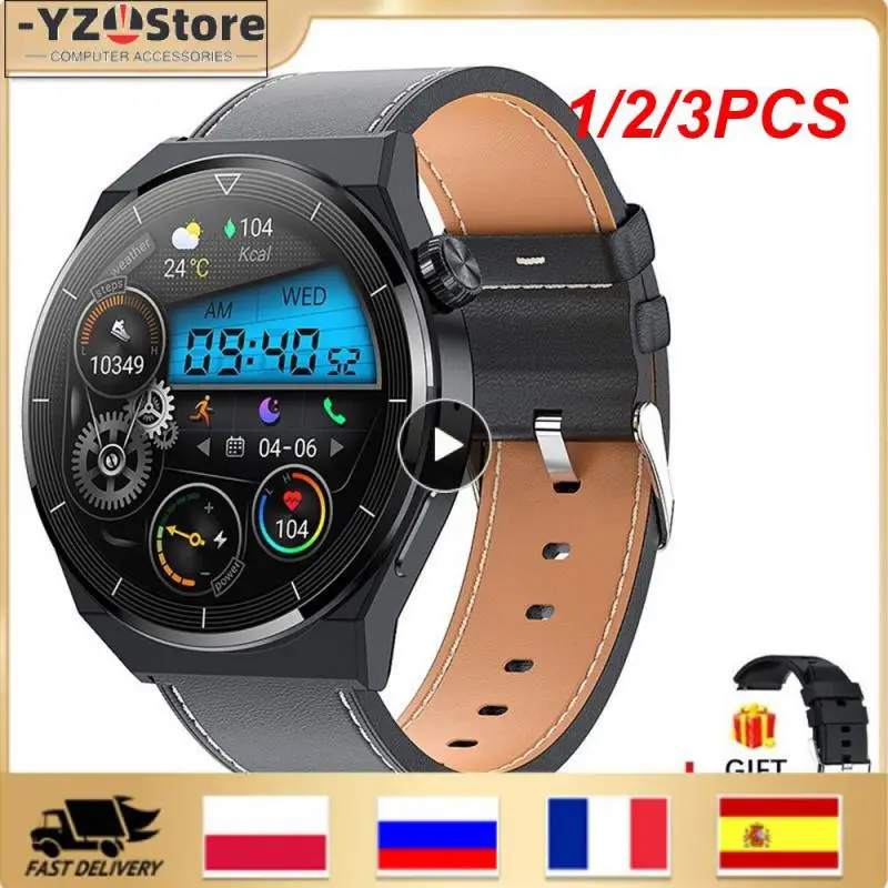 

1/2/3PCS For NFC Smart Watch Men GT3 AMOLED 390*390 Screen Heart Rate Call IP68 Waterproof
