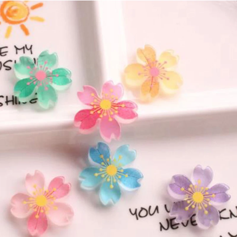 

10 шт. Кукольный дом милый светящаяся мини -смола сакура домашний сад