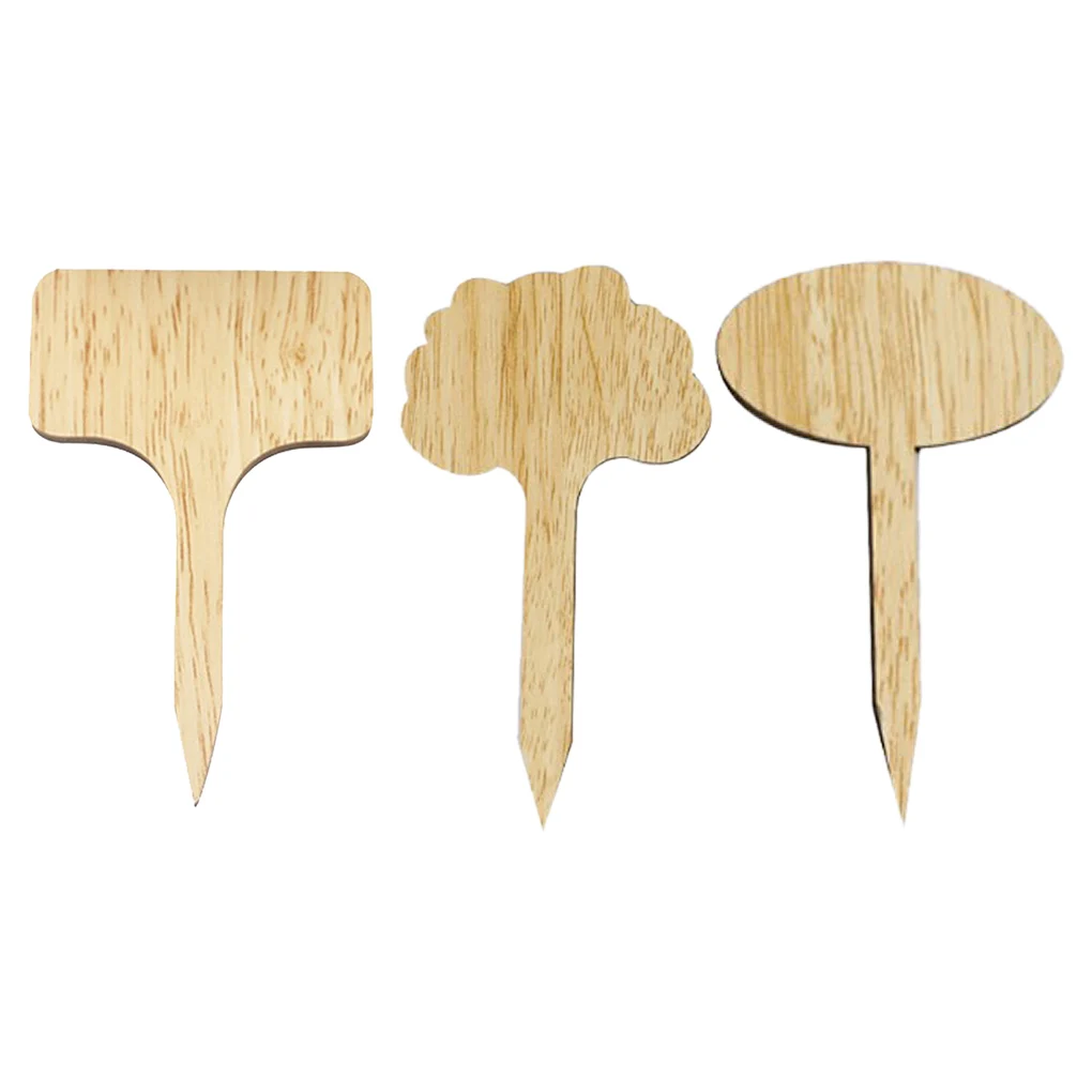 

50 Pieces Plant Tags Wooden T-Shape Plant Labels Home Garden Vegetables Flowers Seeds Labels Plant Name Marking Labeling Tags