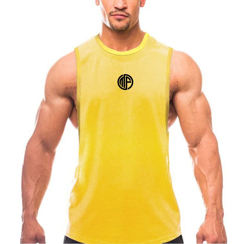 

Mens Running Fashion Gym Tank Top Bodybuilding Workout Mesh Casual Muscle Quick Dry Sporting Singlets Fitness Sleeveless Vest