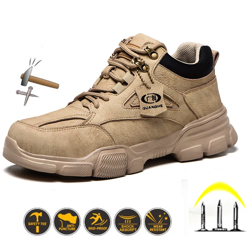 

2023 Work Safety Shoes Men Lightweight Safety Boots Indestructible Work Sneakers Women Kevlar Insole Protective Steel Toe Shoes
