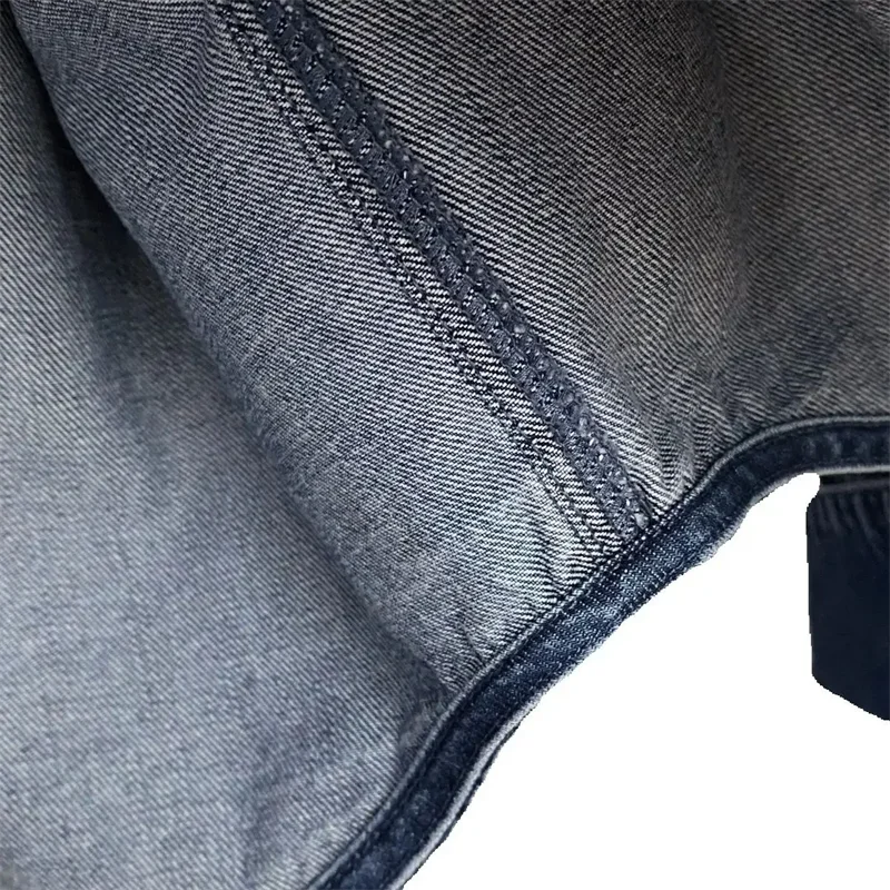 Женская джинсовая рубашка свободного кроя 100% хлопок воротник-поло вышивка на