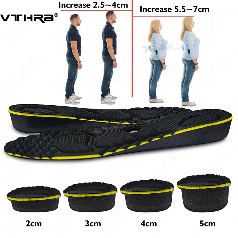 Solette invisibili per aumentare l'altezza per uomo donna 2/3/4/5cm cuscino altezza sollevamento massaggio ai piedi scarpe da massaggio magnetiche inserti sottopiede