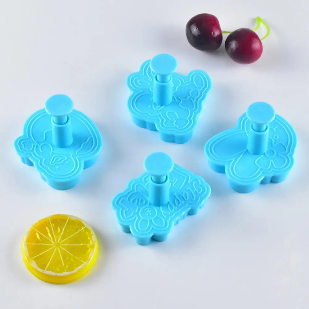 

Healthy 4Pcs Convenient Easter Themed Funny Pastry Template Plastic Chocolate Mold DIY for Dessert Shop