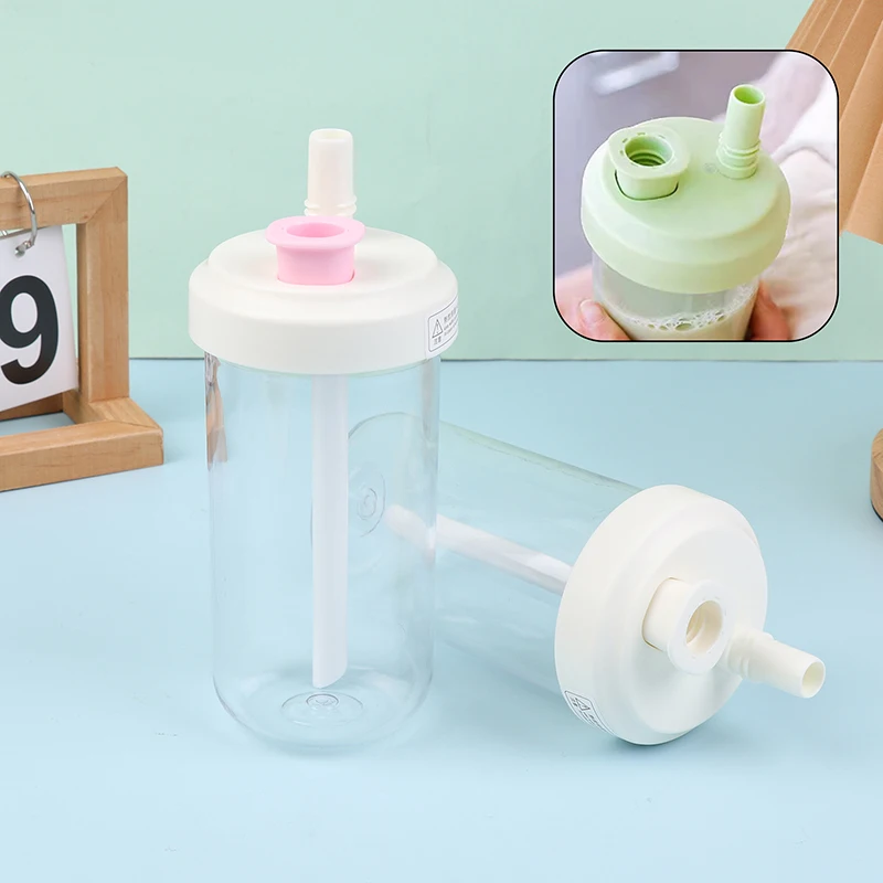 500 мл бутылки для воды пластиковая чашка сока молока с крышкой соломенная