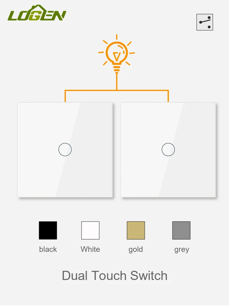 Двухконтактный переключатель Logen 1/2/3 клавиши двухсторонний для лестницы