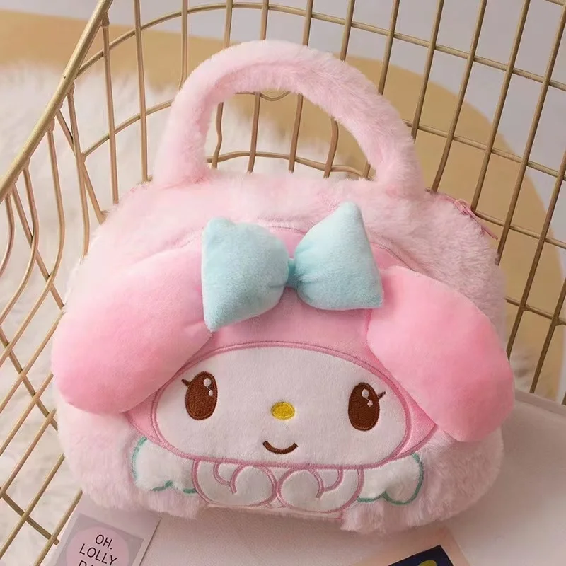 

Новинка, плюшевая сумка Sanrio, сумка Kuromi Melody, мультяшная Милая Детская сумка, праздничный подарок для девочек, сюрприз, рождественский подарок