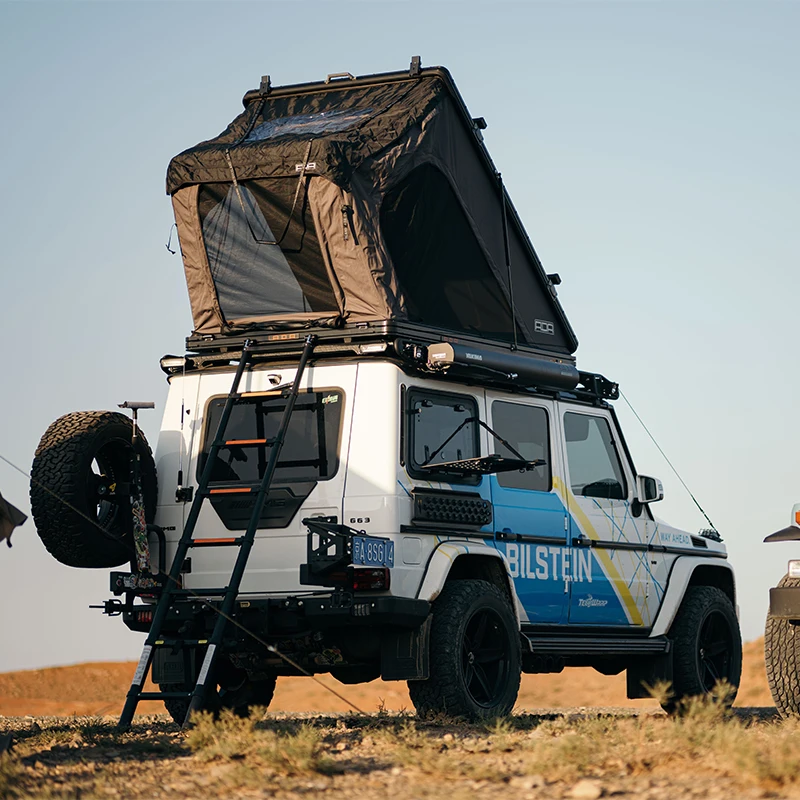 Фото Автомобильная палатка на крышу Overland с ПУ-покрытием, устойчивая к скольжению, XL, из алюминия, жесткий корпус, в продаже №1