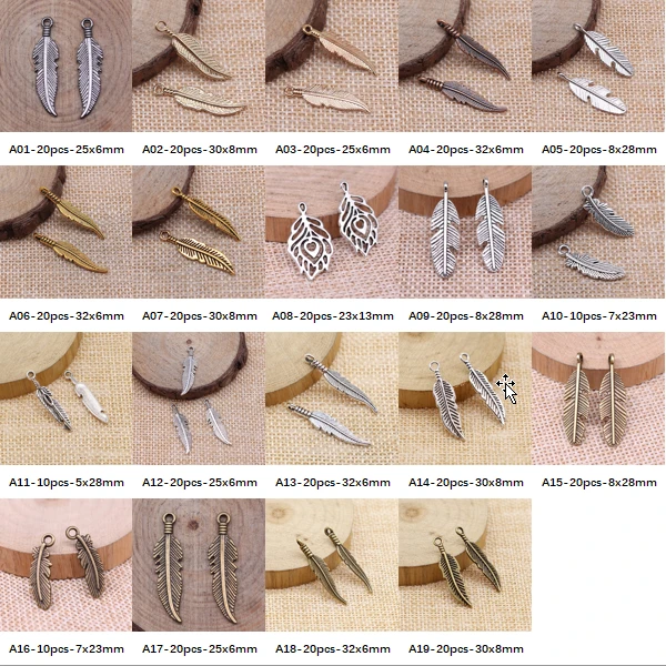 

New Arrival Leaf Feather Charms For Jewelry Making Gifts For Women