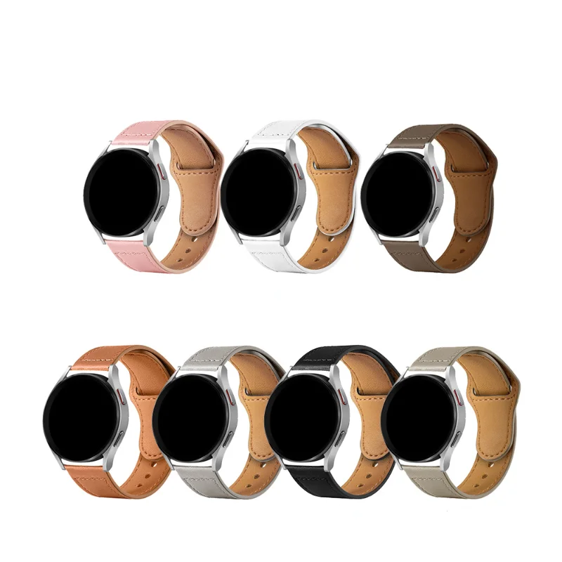 

Leather Band 20mm 22mm For Samsung Galaxy watch 5/pro/4/Classic 44mm 40mm Active 2 strap bracelet Huawei GT/2/Pro Galaxy 3 45mm
