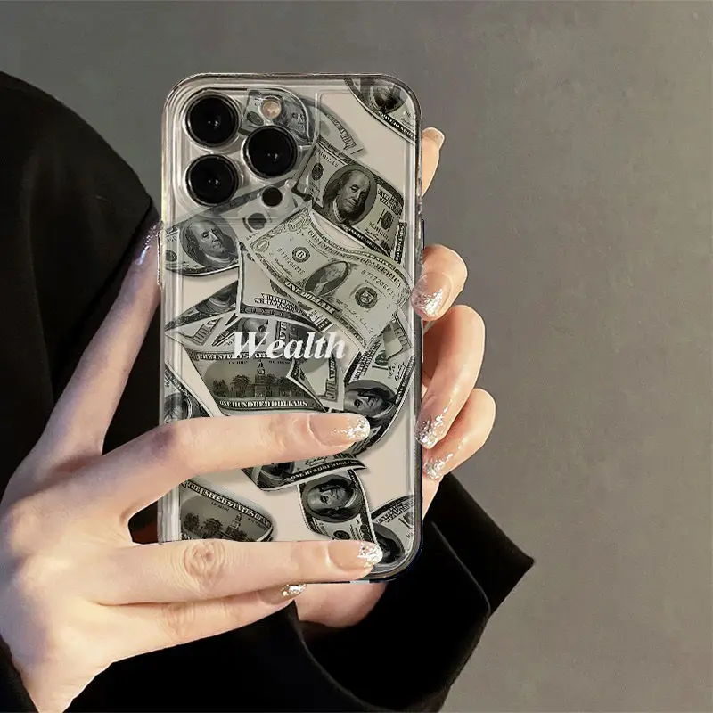 Новый модный прозрачный чехол в долларах США для Samsung A73 A72 A55 A52 A51 A50 A34 A35 A33 A32 A31 A30 A24