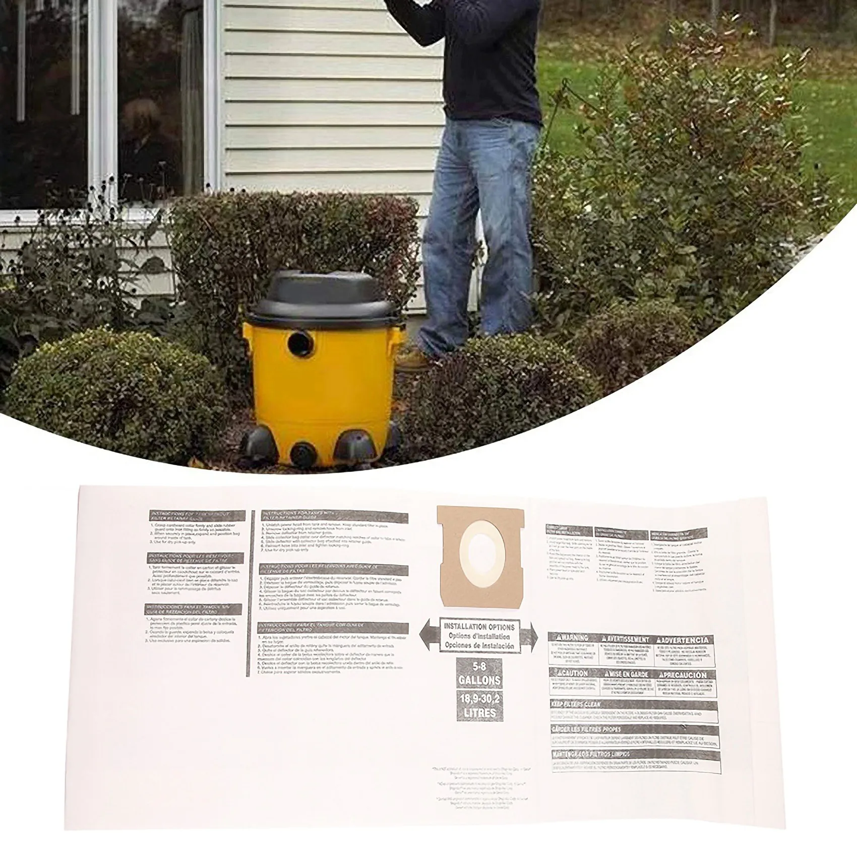 

Universal Dry Dust Bag 5 to 8 Gallon Vacuum Cleaner Replacement Accessory Fit for Shop Vac 90661 906-61 9066100