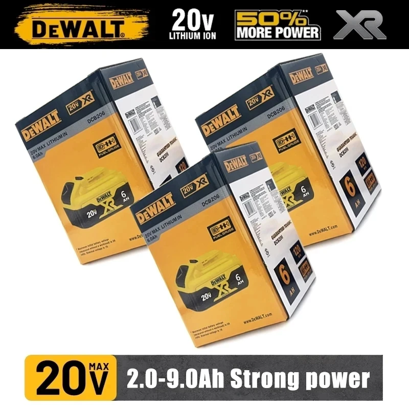 Фото Большая распродажа! 100% оригинальный аккумулятор Dewalt 20V 6000mAh DCB206 DCB205 DCB200 DCF887 DCG405 DCD791 DCF922 DCF850 DCD805 для электроинструментов. №1